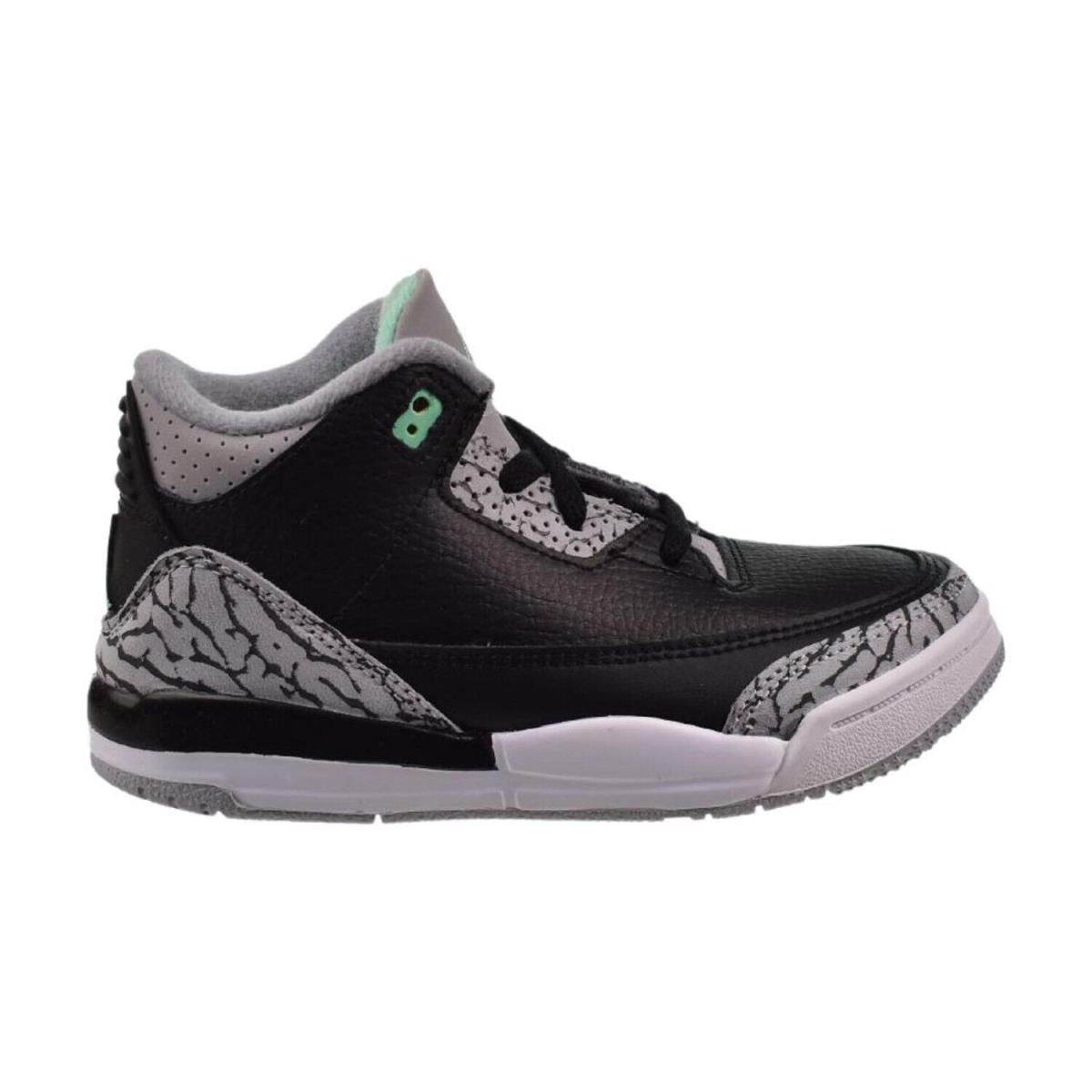 Jordan 3 Retro Green Glow TD Toddlers` Shoes Black-wolf Grey-GreenDM0968-031 - Black-Wolf Grey-Green