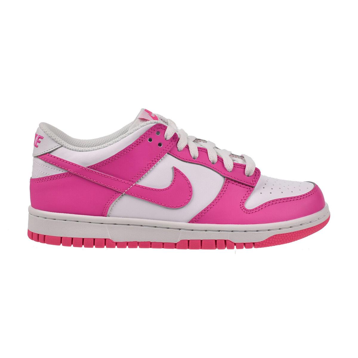 Nike Dunk Low GS Big Kids` Shoes White-laser Fuchsia FB9109-102 - White-Laser Fuchsia