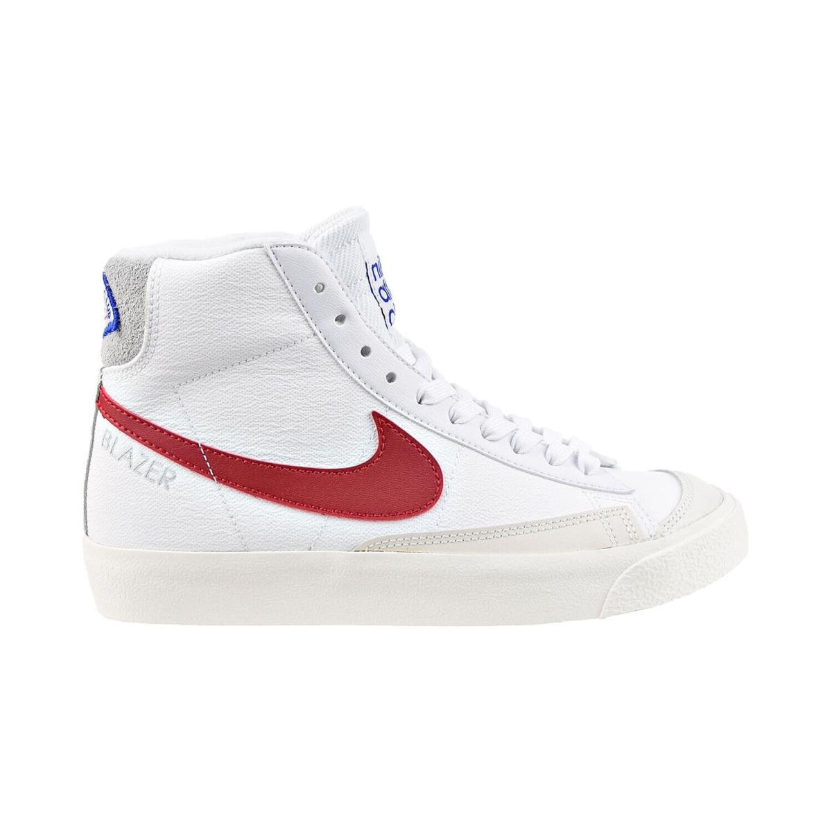 Nike Blazer Mid `77 SE GS Big Kids` Shoes White-gym Red-grey DH9700-100 - White-Gym Red-Light Smoke Grey