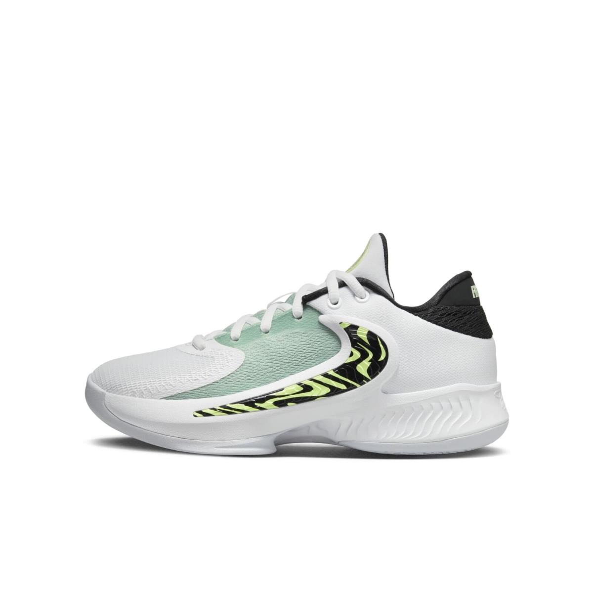 DQ0553-100 Grade School Nike Zoom Freak 4 `greek Coastline GS ` - White/Black/Barely Volt