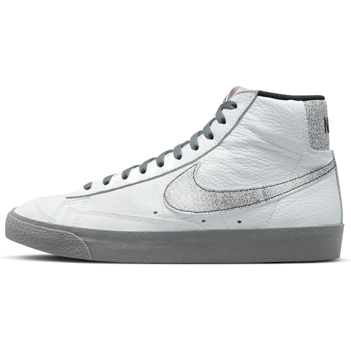 Men`s Nike Blazer Mid `77 Emb White/smoke Grey-black-white DV7194 100 - White/Smoke Grey-Black-White