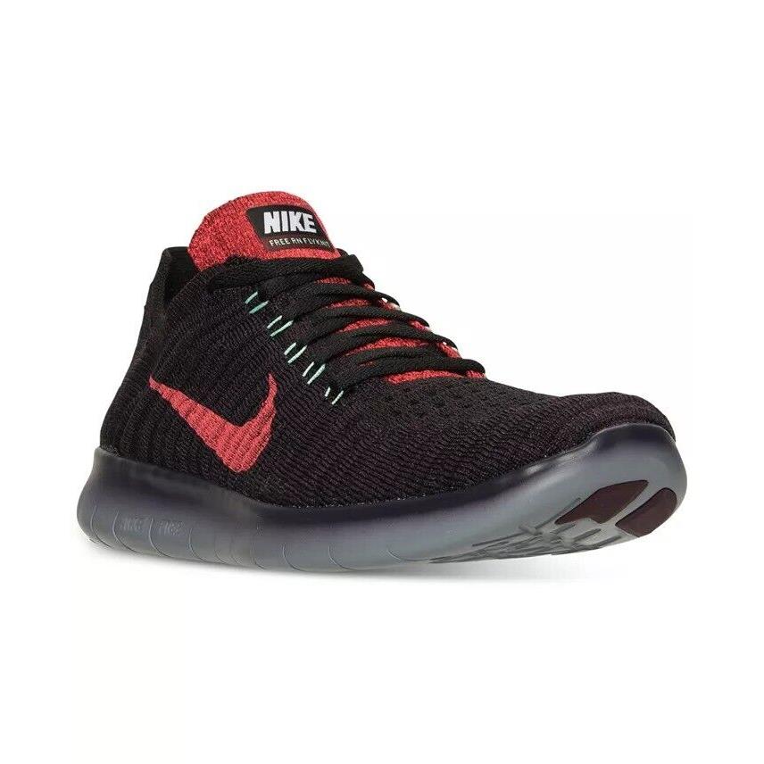 Nike Mens Free RN Flyknit 10 M Night Maroon/purple Dynasty/green Glow Nylon - Black, Manufacturer: Black