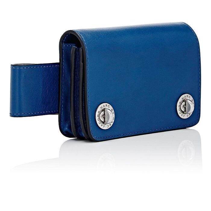 Marc Jacobs True Blue Smooth Leather Cris Belt Bag Dual Turn Lock Closure