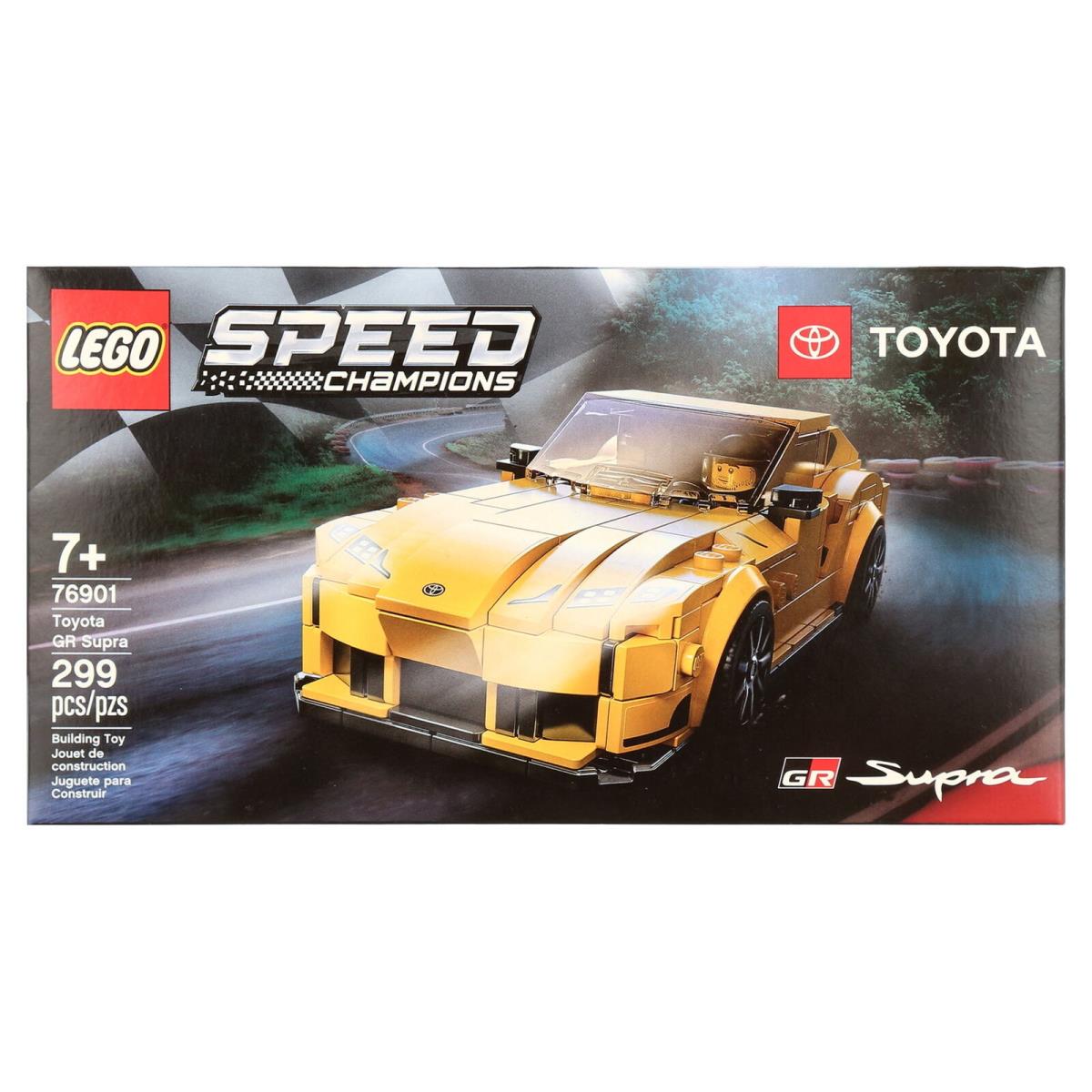 Lego Speed Champions Toyota GR Supra Yellow Racing Car Building Set Comes with