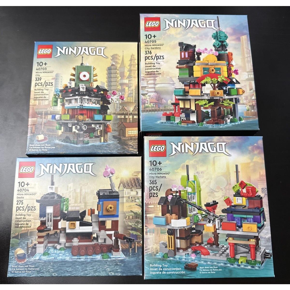 Lego Micro Ninjago City Sets 40703 40704 40705 40706 - 4 Sets Complete