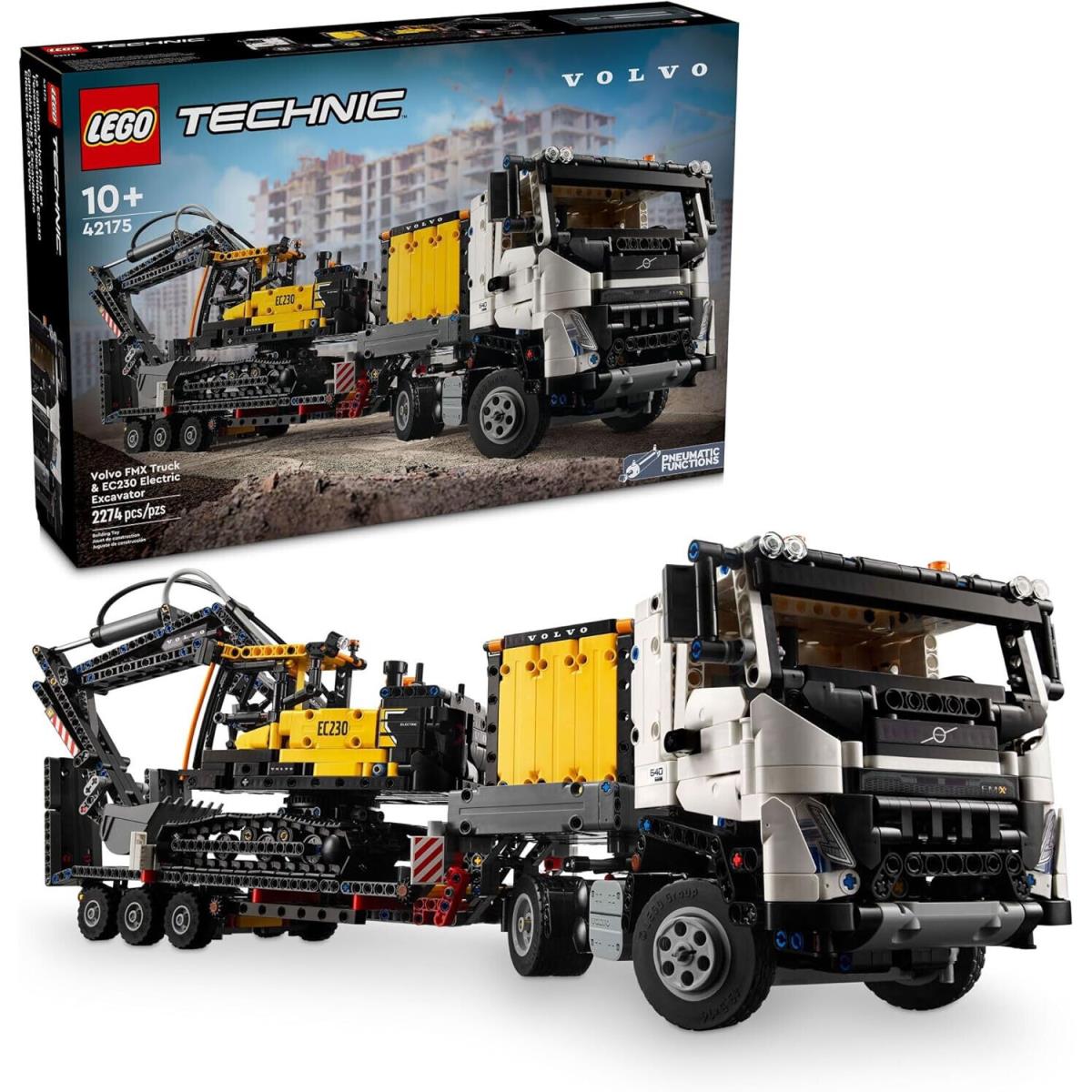 Lego Volvo Fmx Truck EC230 Electric Excavator Building Toy 42175 with 2 Model