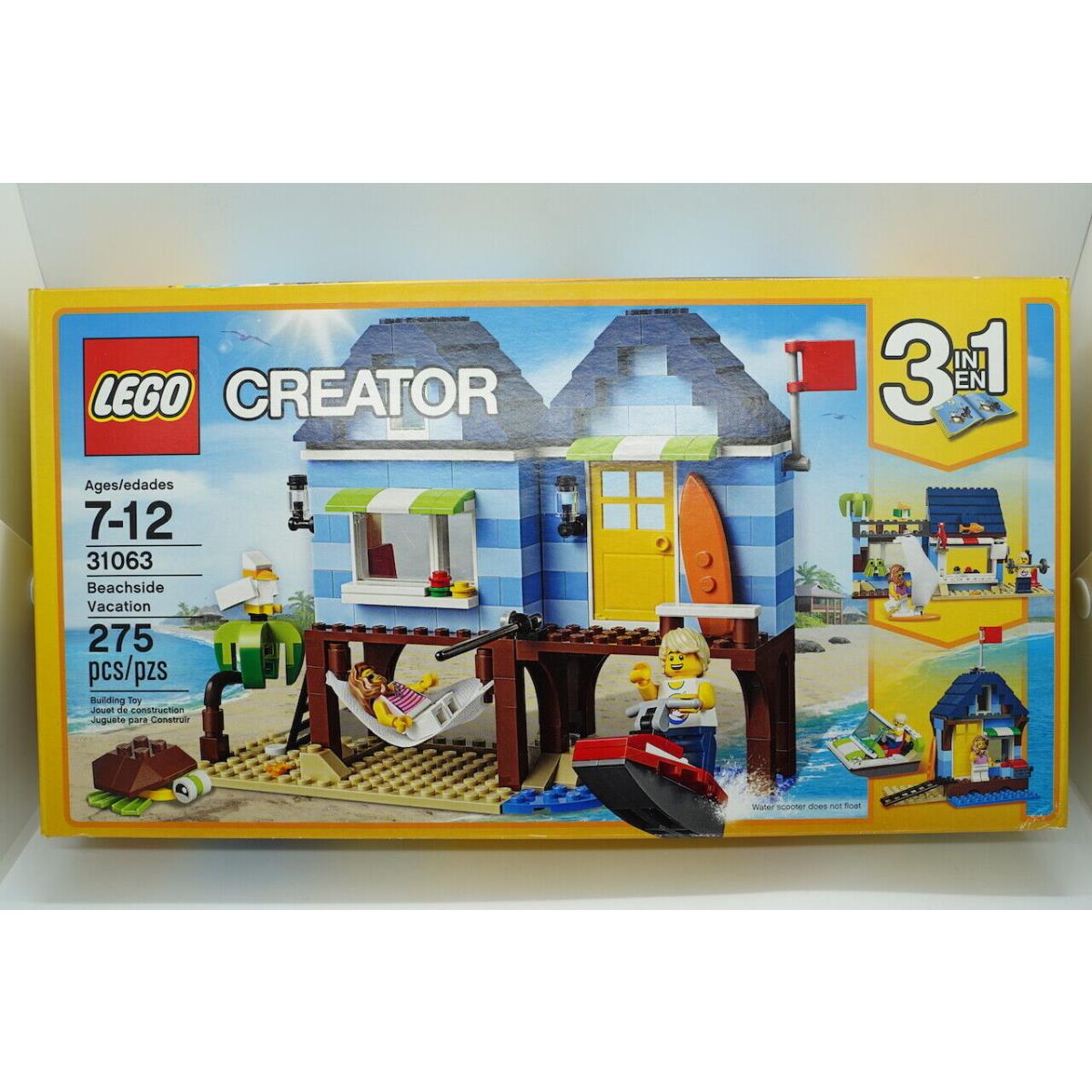 Lego Creator 3in1 Beachside Vacation 31063 Building Set 275 Pcs 2017