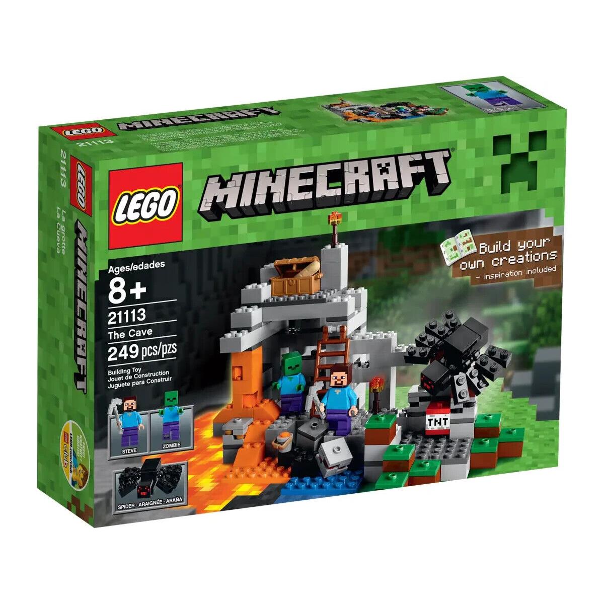 Lego The Cave 21113 Minecraft Minifigure Building Set