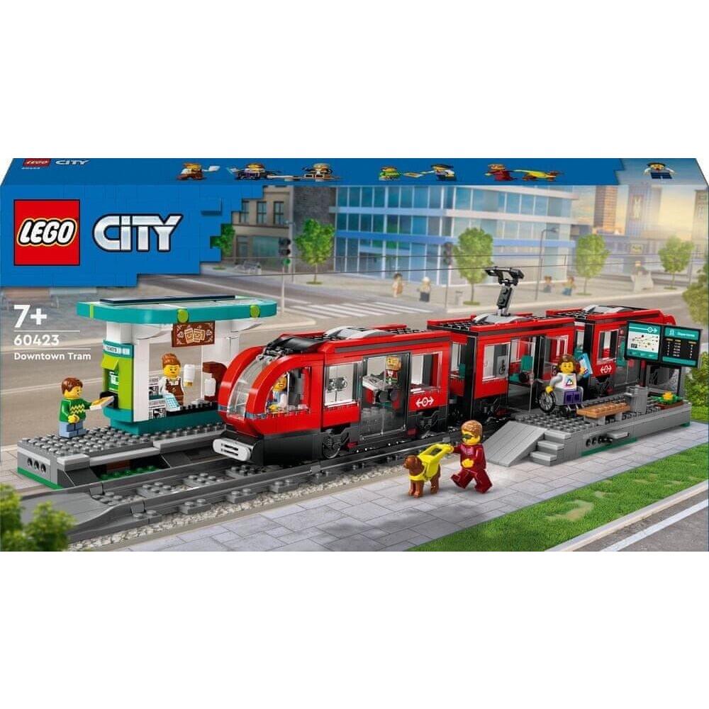 Lego City Downtown Streetcar and Station 60423 Toy Building Kit 811 Pcs