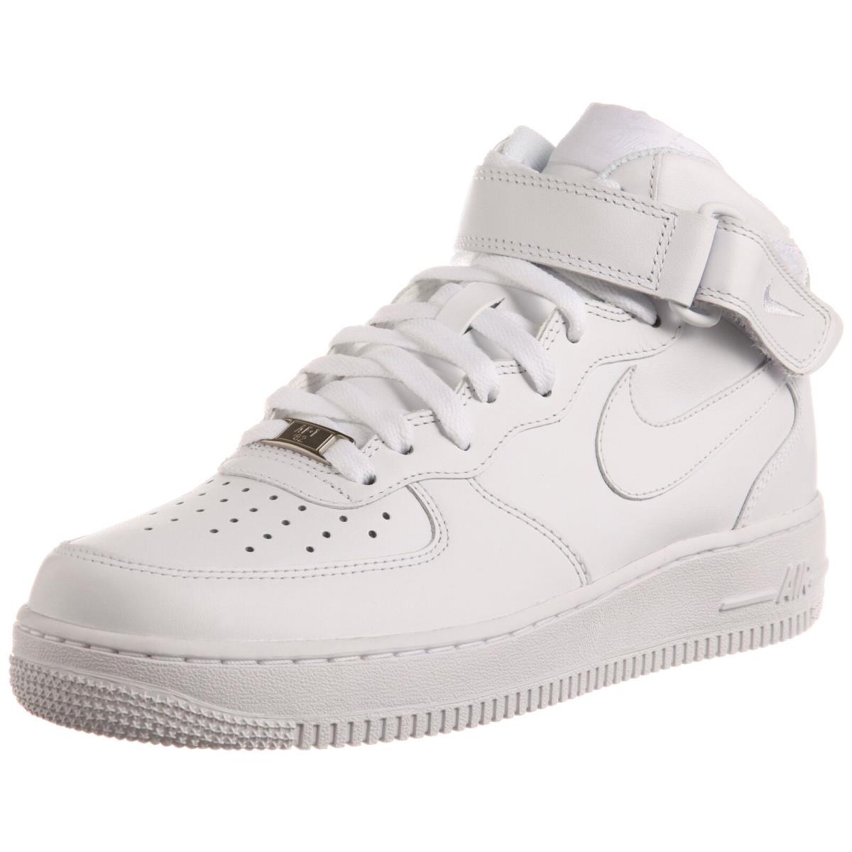 Nike 315123-111: Men`s Air Force 1 Mid White/white Basketball Sneaker