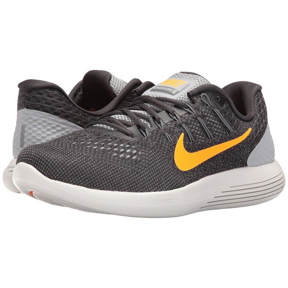 Nike Men S Lunarglide 8 Running Shoes - Grey/orange - 14.0