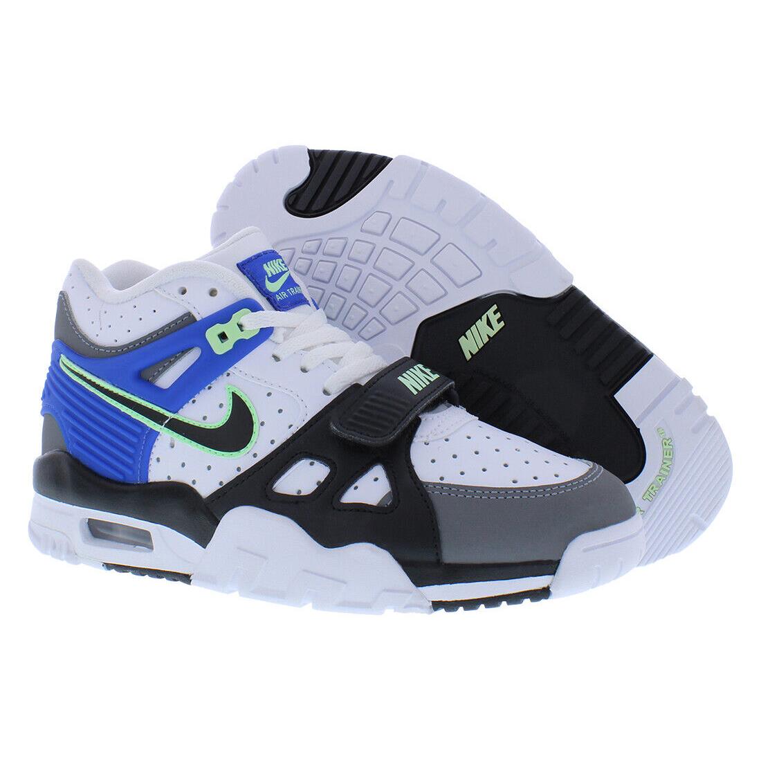 Nike Air Trainer 3 GS Boys Shoes - White/Grey/Blue, Main: White