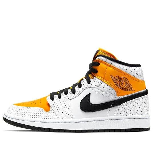 Nike Women`s Air Jordan 1 Retro Mid Laser Orange BQ6472-107 Size 6-7 - White