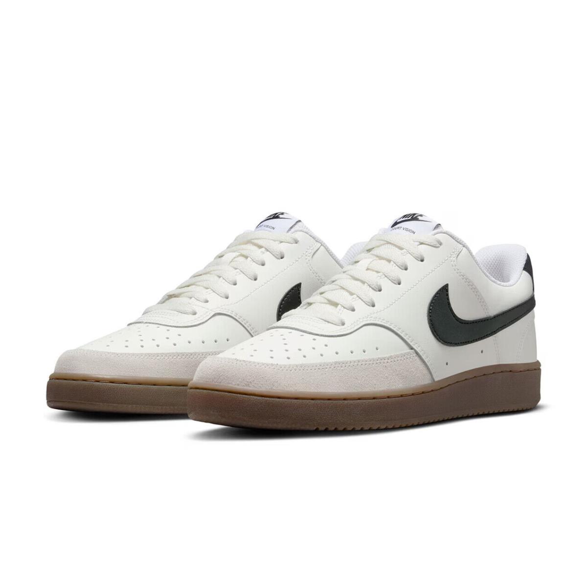 Mens Nike Court Vision Low Off White Suede Sneaker Shoes - Ivory