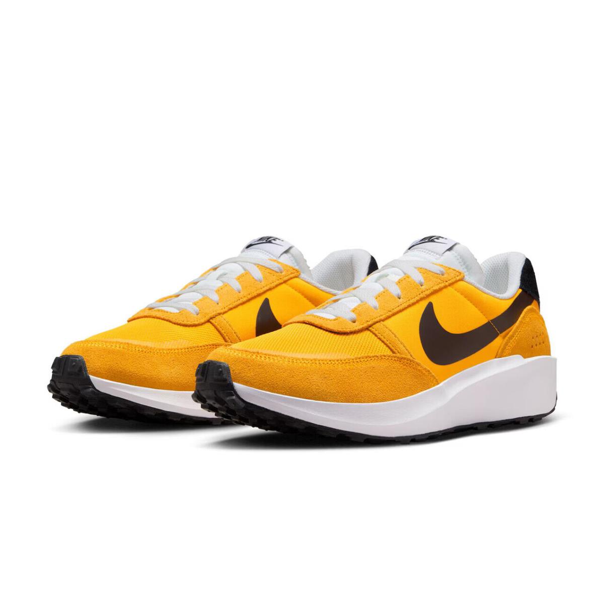 Mens Nike Waffle Debut Yellow Suede Running Shoes - Yellow