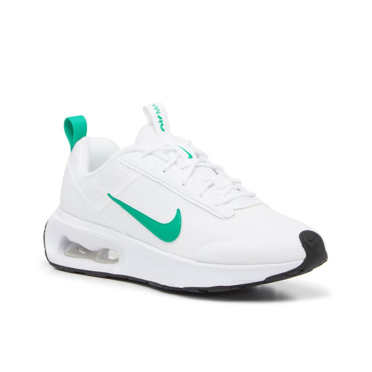 Womens Nike Air Max Intrlk Lite White Green Fabric Running Shoes - White