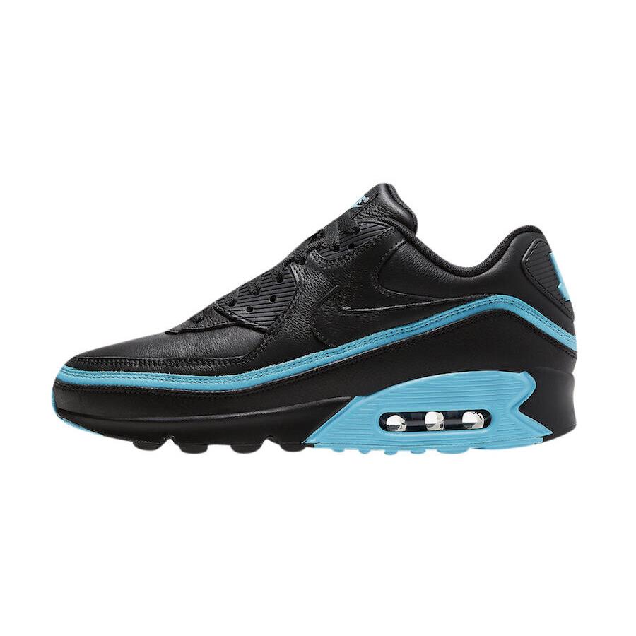 Men Nike Air Max 90 X Undefeated Black Blue Fury CJ7197-002N Size 9 - Black