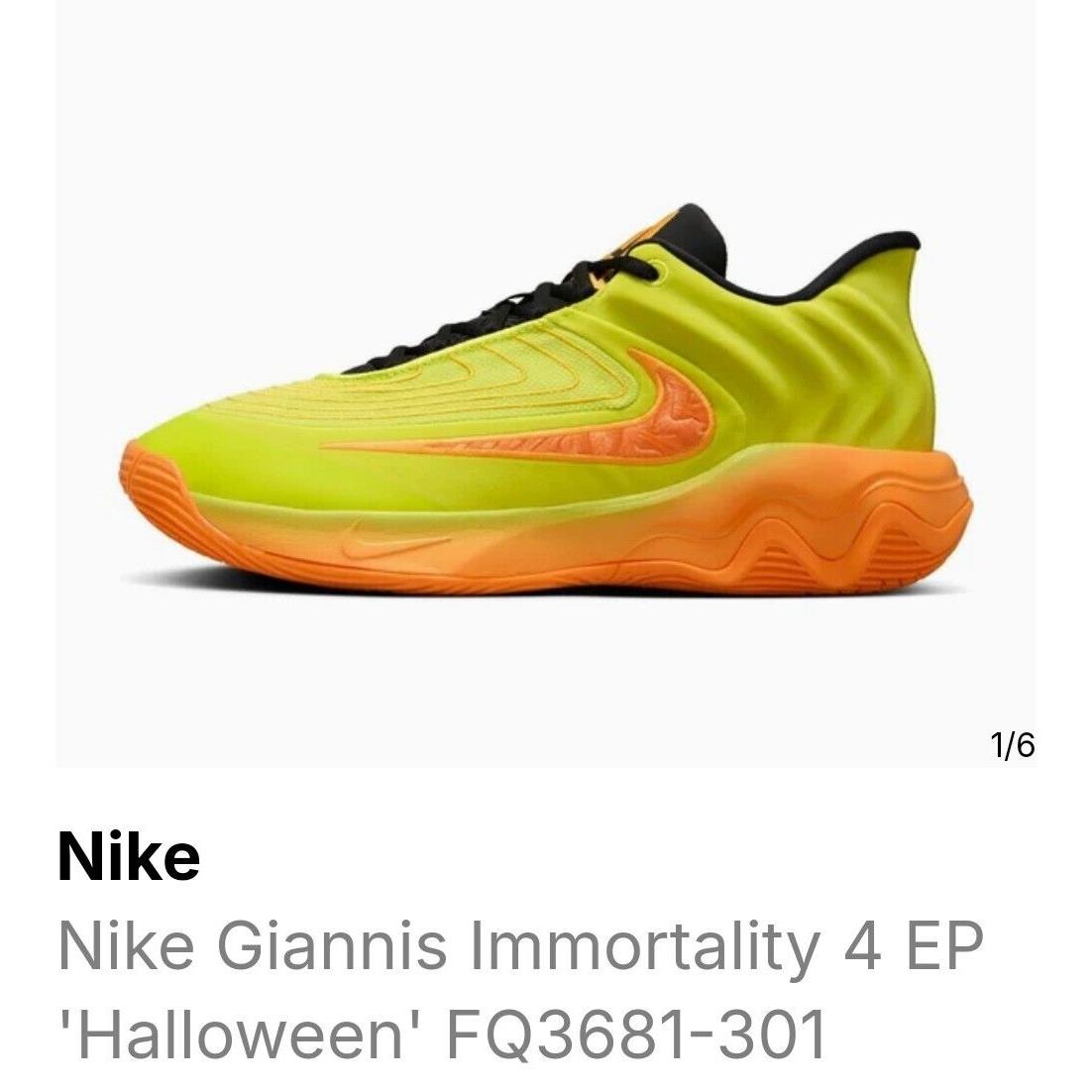 Nike Giannis Immortality 4EP Halloween Basketball Shoes-cyber FQ3681-301 SZ-10.5 - Green