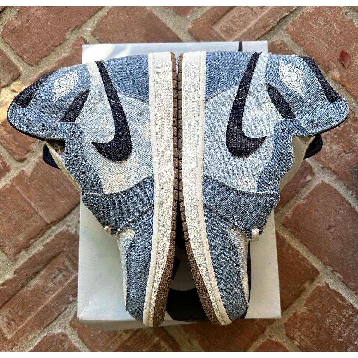 Nike Air Jordan 1 High OG Washed Denim Blue Sneakers Shoes Size 10.5 - Washed Denim Blue