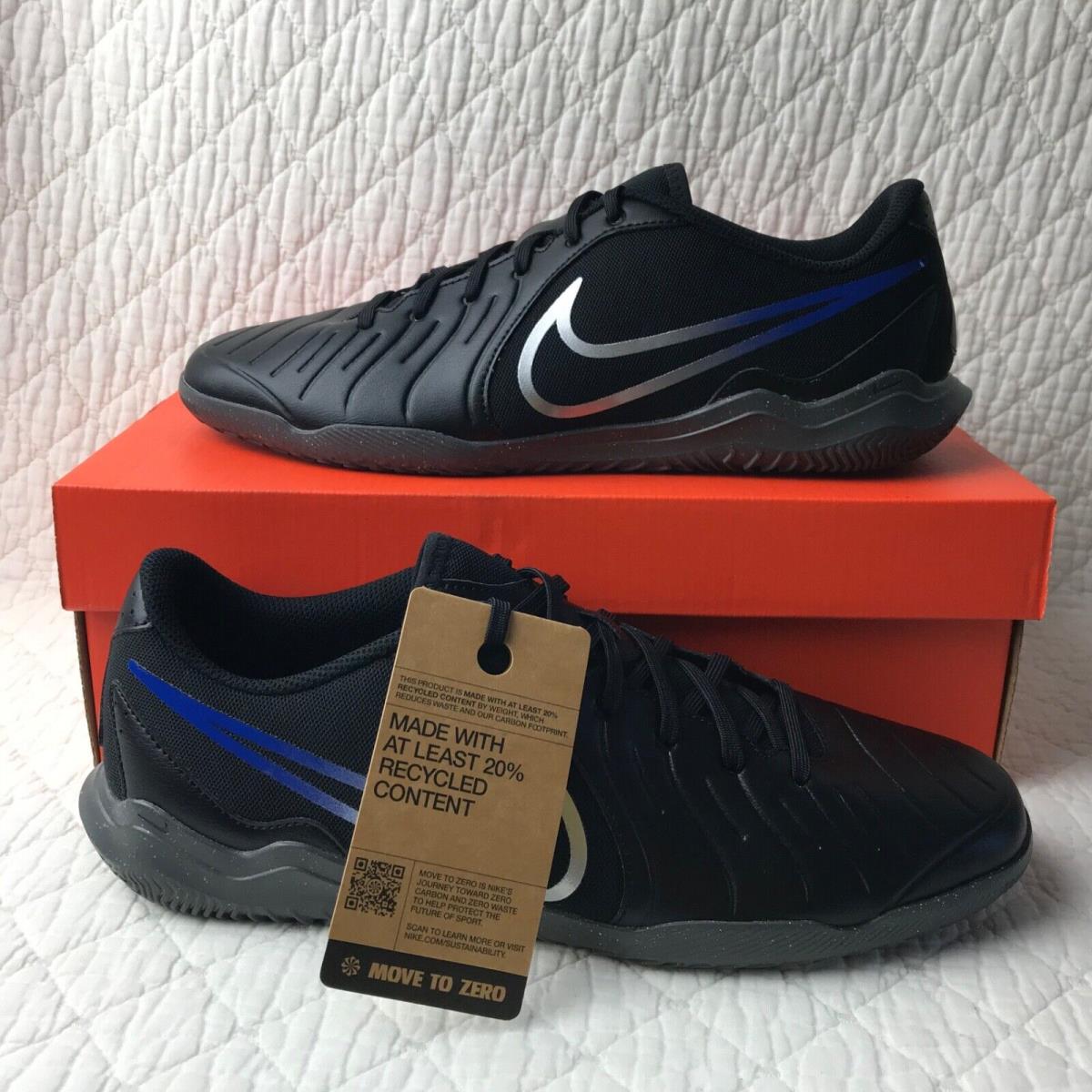 Nike Legend 10 Club IC Indoor Soccer Shoes Men s SZ 10.5 Black DV4343-040