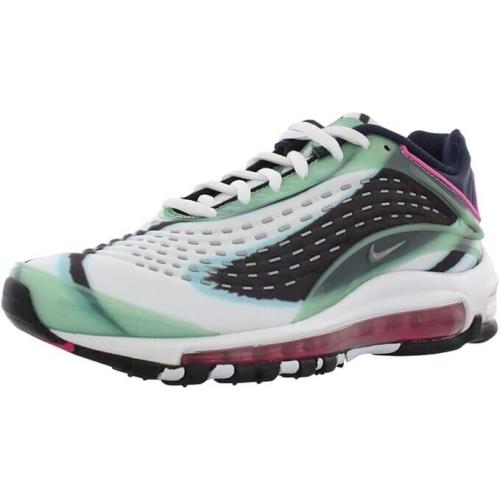 Nike Air Max Deluxe gs Big Kids AR0115-301 Running Shoes Sneaker - Enamel Green/Obsidian/Black/Metallic Silver