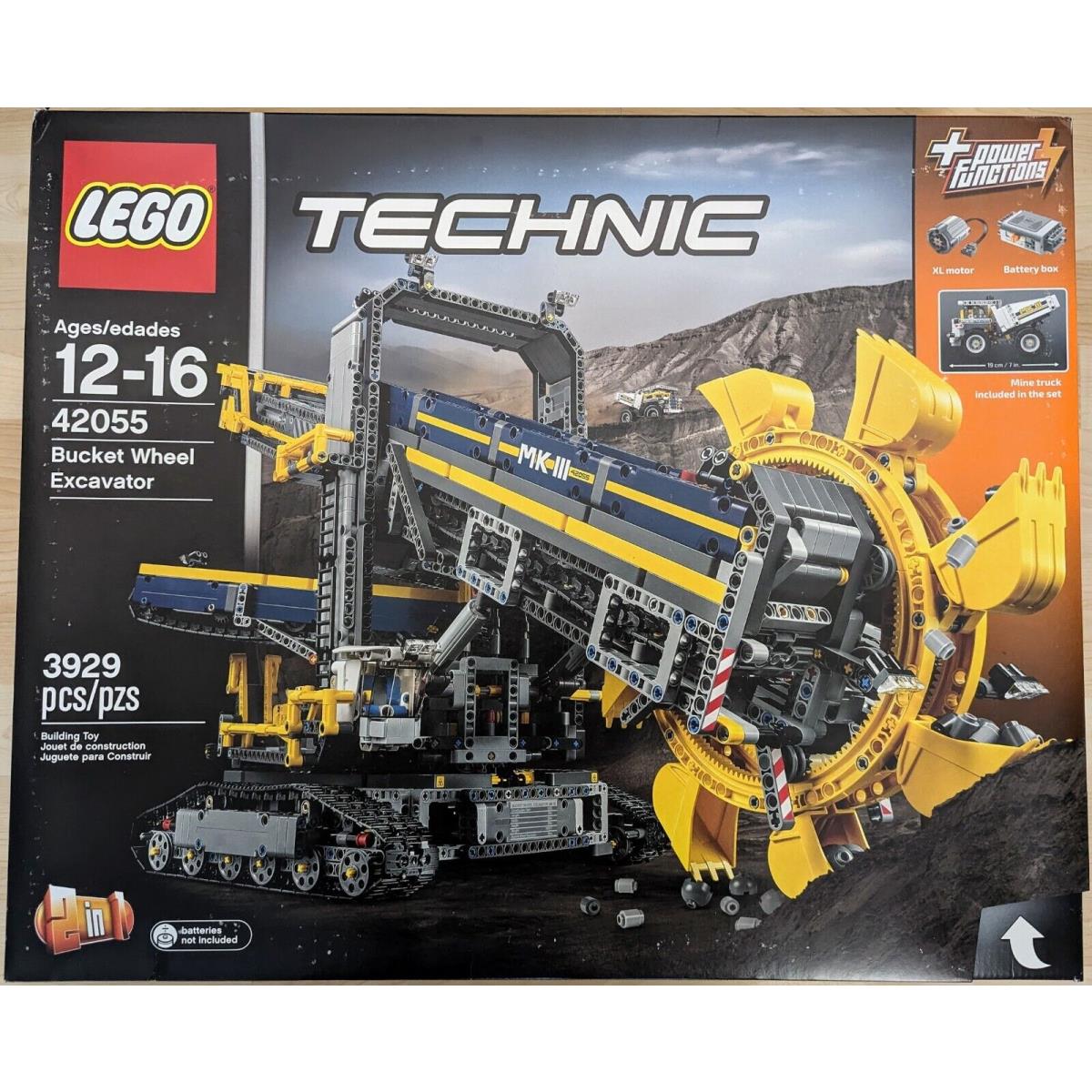 Retired Lego Technic Bucket Wheel Excavator 42055 with Mine Truck