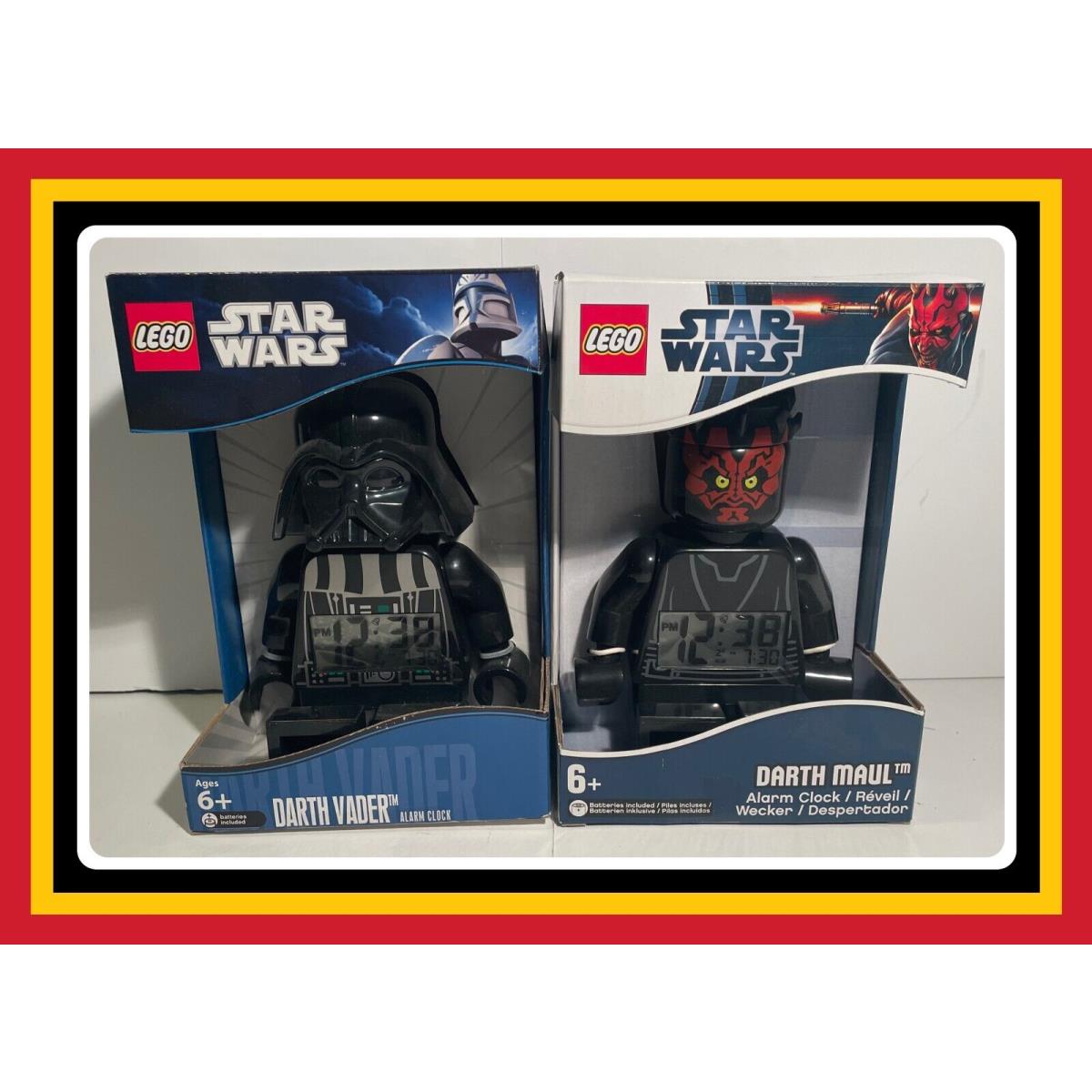 Star Wars Darth Vader 2010 + Darth Maul 2012 Lego Figure Alarm Clock 9