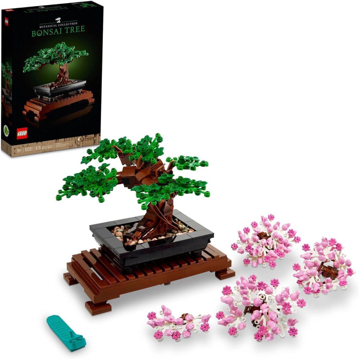 Lego Icons Bonsai Tree Building Set Features Cherry Blossom Flowers Diy Plant