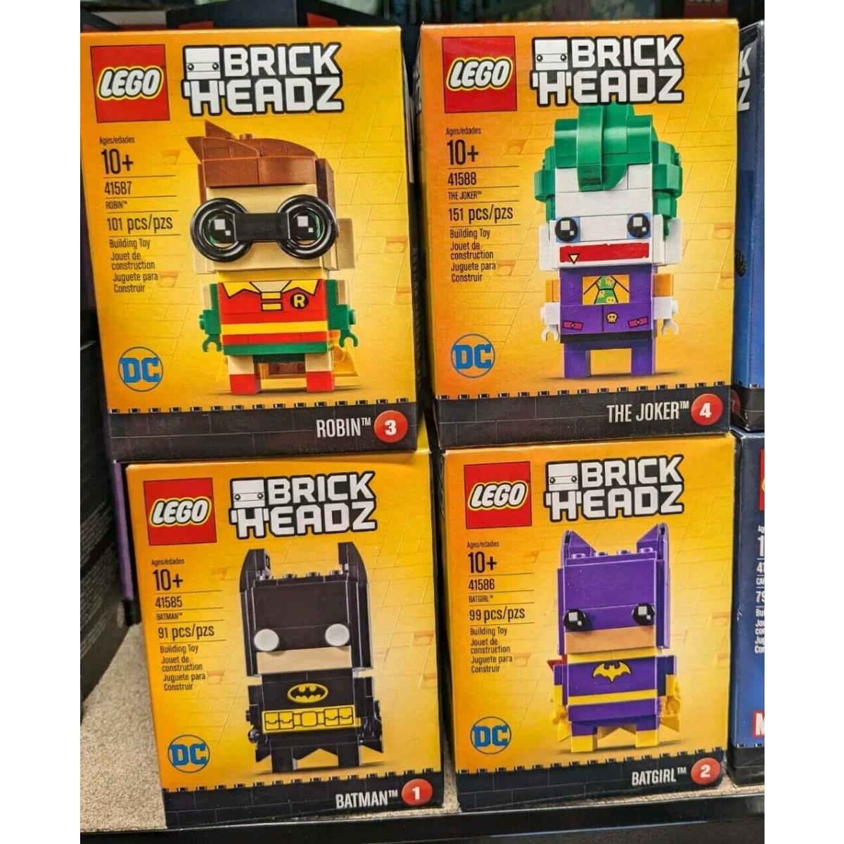 Lego Brickheadz Set 1-4 DC Comics Batman Batgirl Robin Joker Fastship