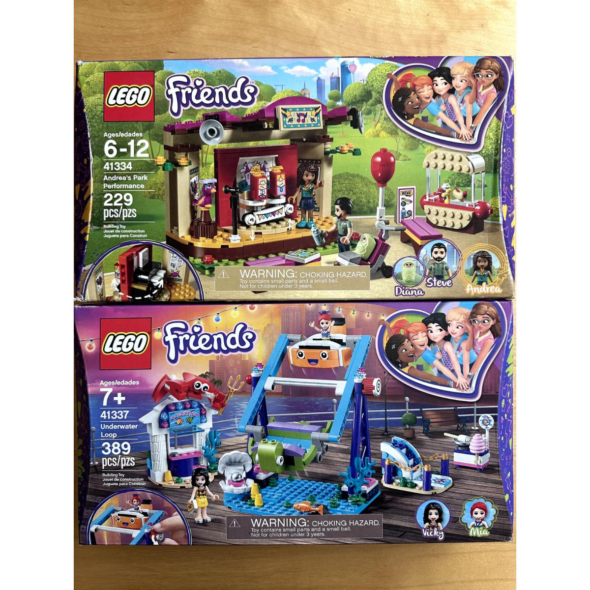 Lego Friends 2 Sets 41334 Andrea`s Park Performance 41337 Underwater Loop Nisb