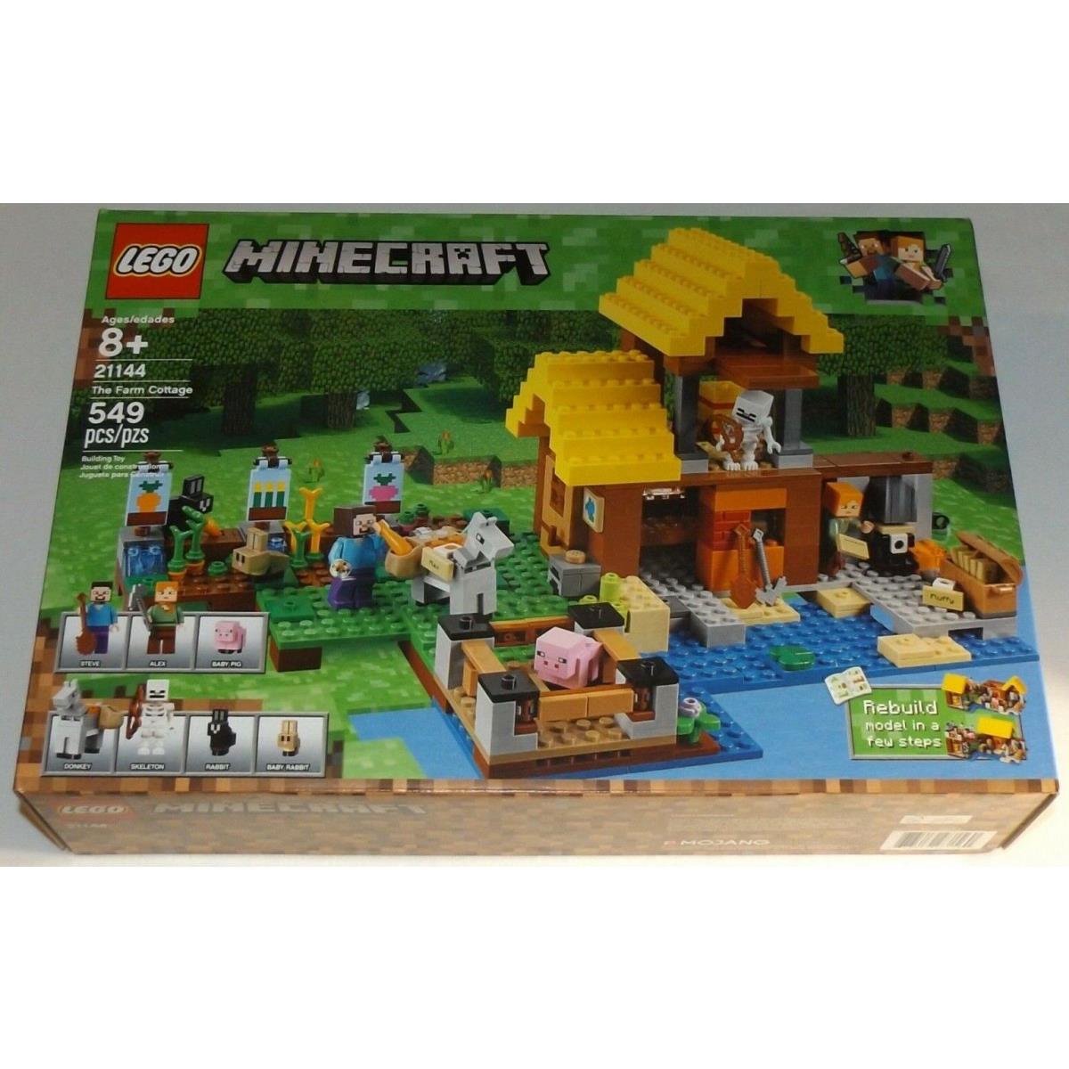 Lego 21144 The Farm Cottage Minecraft Steve Alex Skeleton House Pig Rabbit