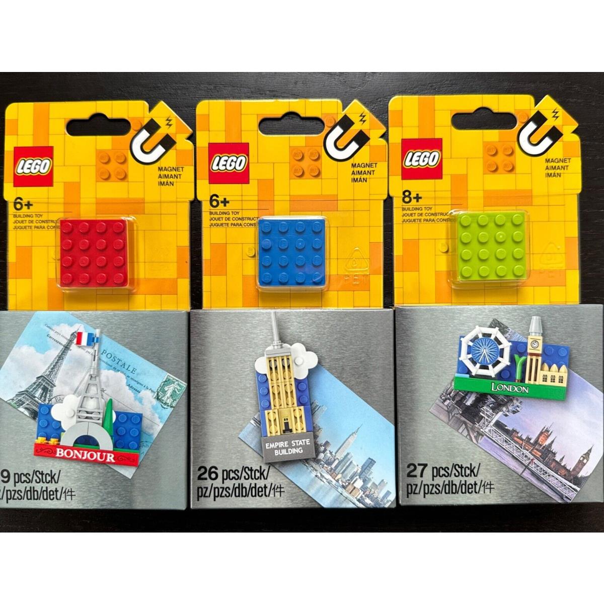 Lego Magnets 854011 Paris Eiffel Tower 854030 NY Empire State 854012 London Eye