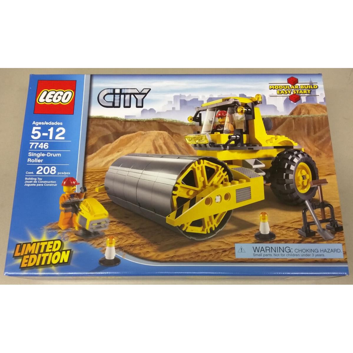 Lego City 7746 Single-drum Roller Construction Truck Compactor Steamroller