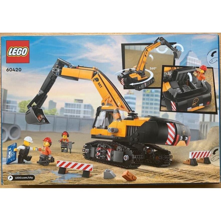 Lego City Yellow Construction Excavator 60420 Toy Building Kit 633 Pcs