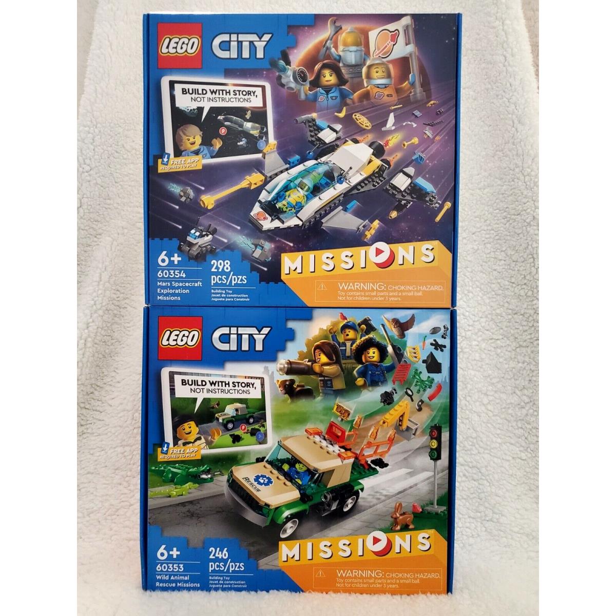 Lego City 60354 Mars Spacecraft Exploration 60353 Wild Animal Rescue Missions