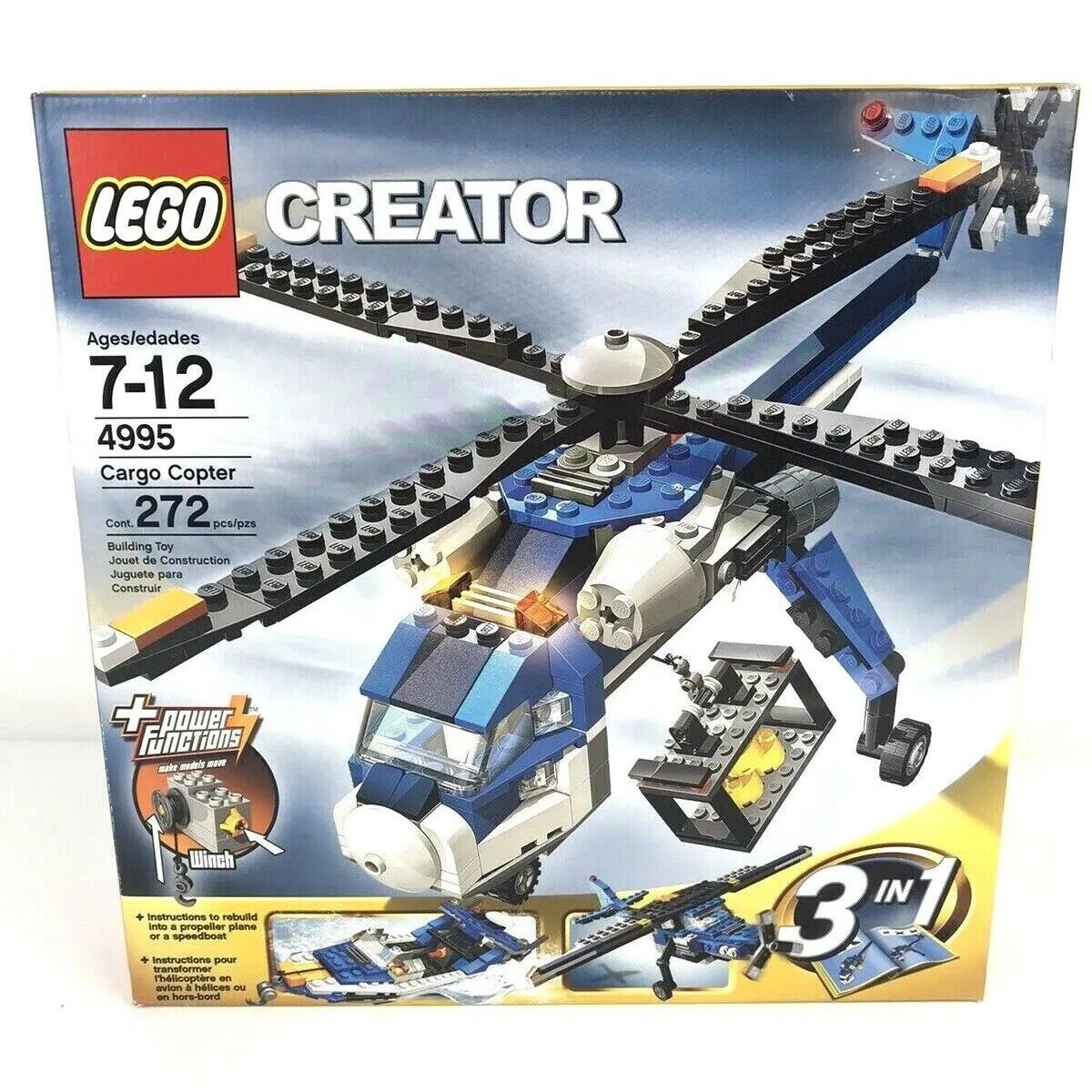 Lego Creator 3 in 1 Cargo Copter 4995 Retired Set 272 Pieces Ages 7-12