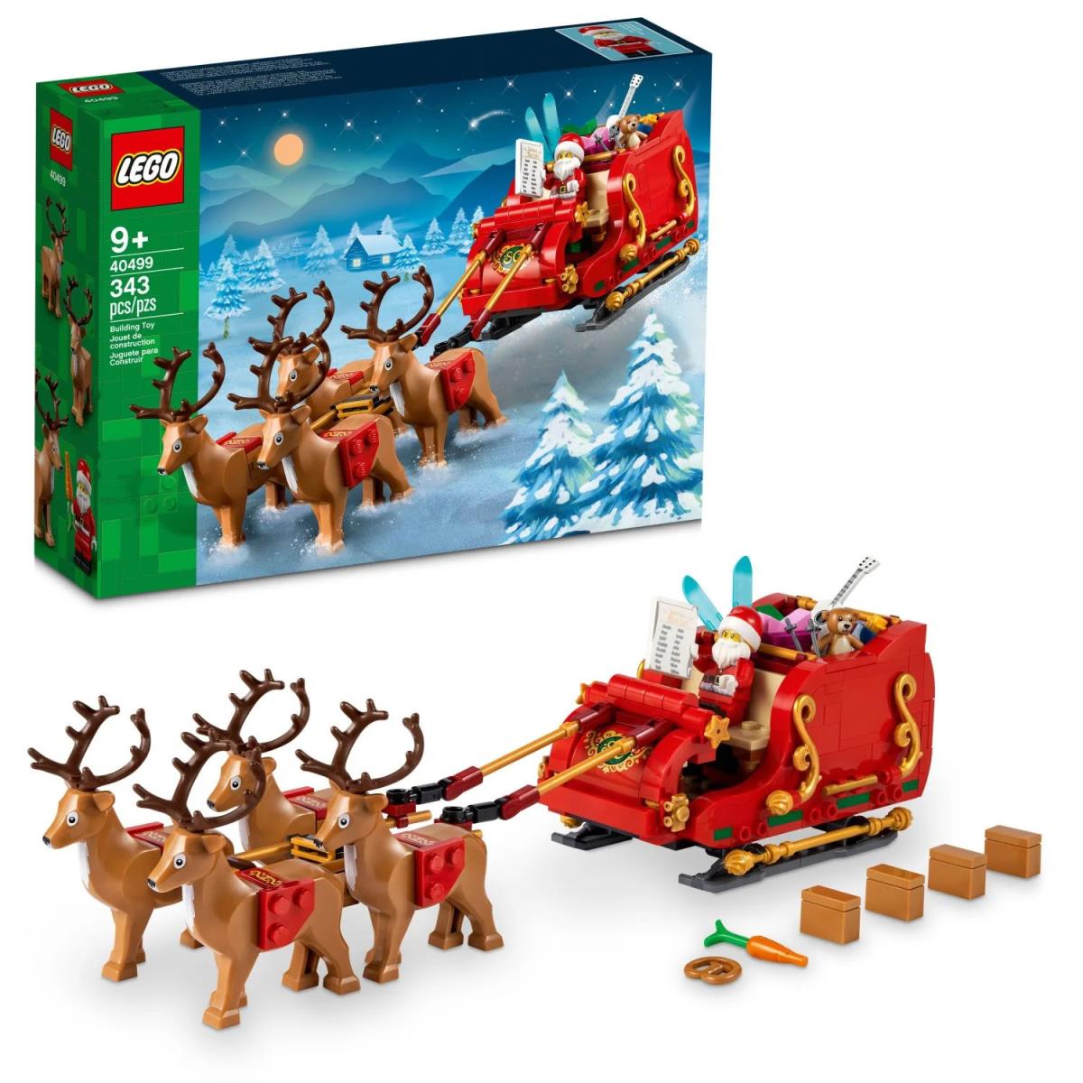 Lego Santa S Sleigh Christmas Toy Building Set For Ages 9-13 with Reindeer S