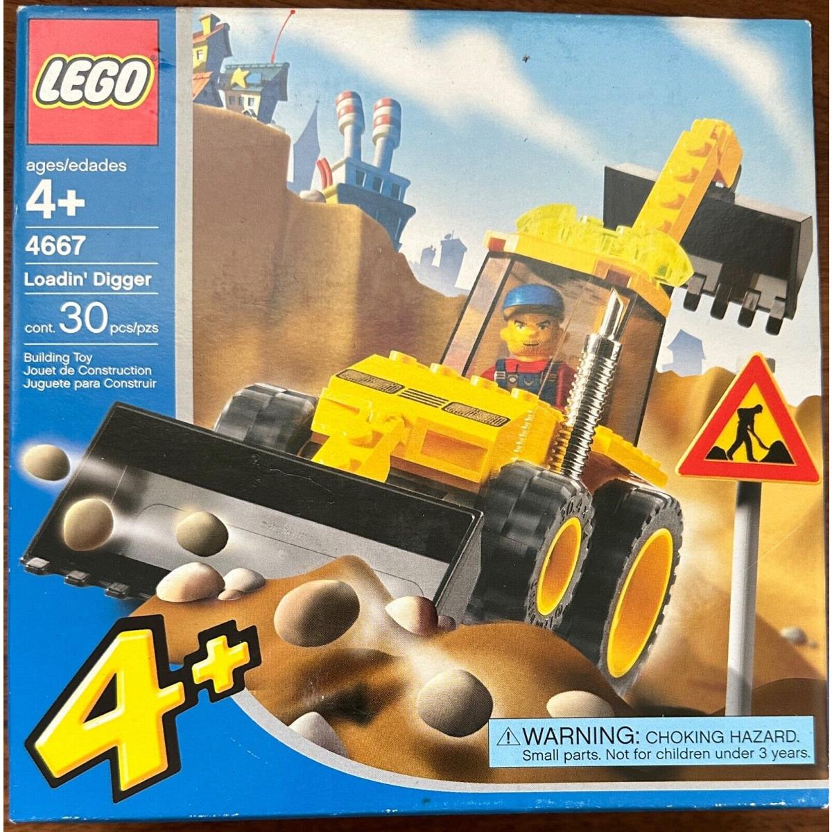 Lego 4 Juniors 4667 Loadin Digger Front-end Loader Backhoe Construction 2004