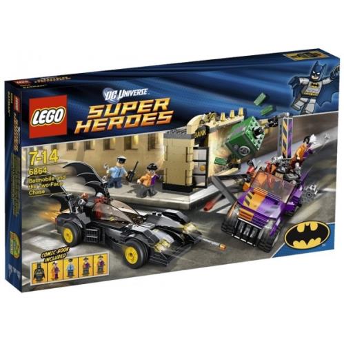 Lego Batmobile and The Two-face Chase 6864 Super Heroes Minifigure Building Set