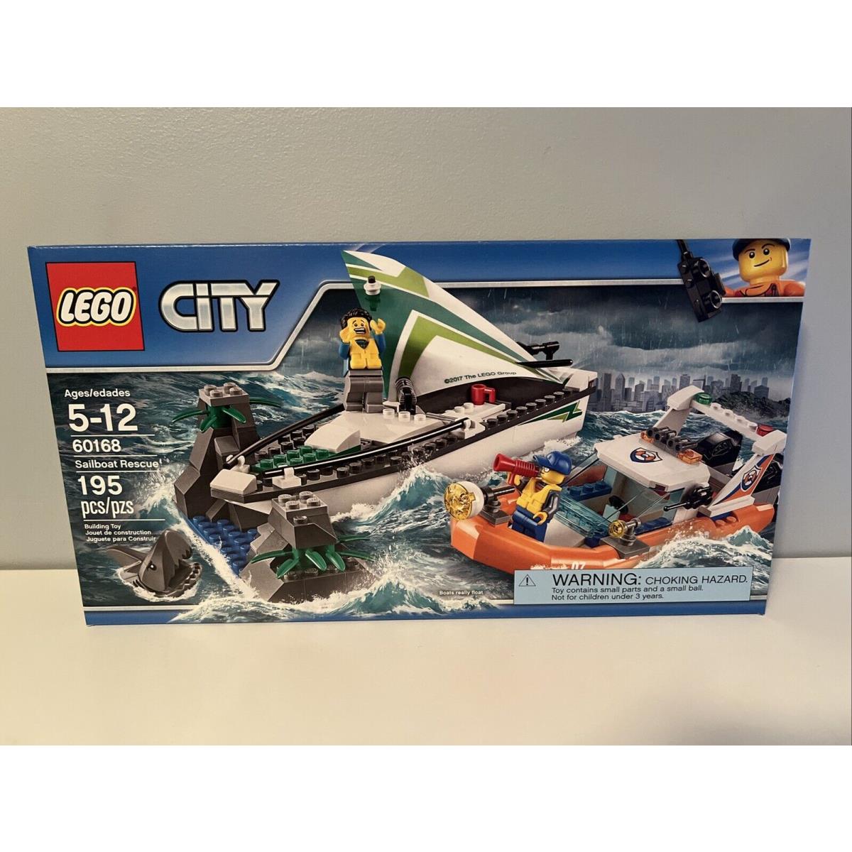 Lego City Sailboat Rescue 60168 Boats Float Coast Guard Shark Retired