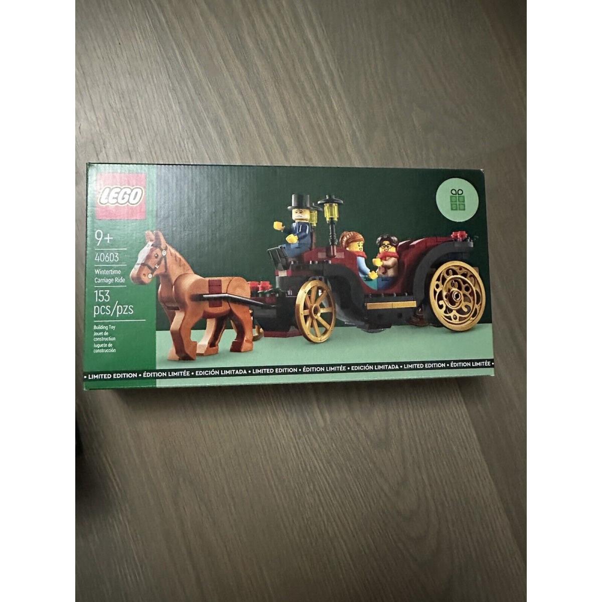 Lego Winter Carriage Ride Set 40603 Christmas Holiday Village Gwp W/minifigs