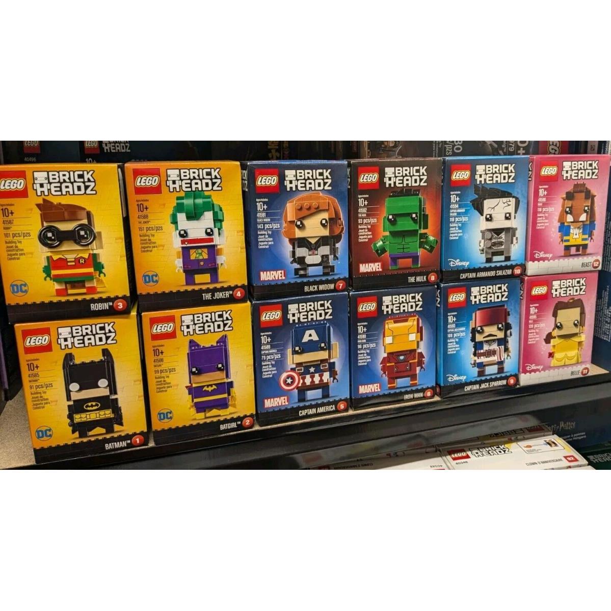 Lego Brickheadz 1 - 12 Complete Set Disney Marvel DC Comics Awesome