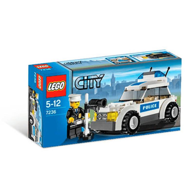 Lego Police Car - Blue Sticker Version 7236 Town Minifigure Building Set