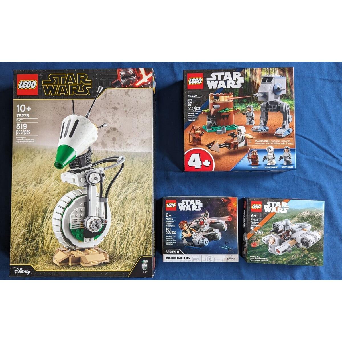 Lego Star Wars 4 sets-75278 D-o 75321 Razor Crest 75295 Falcon 75332 At-st