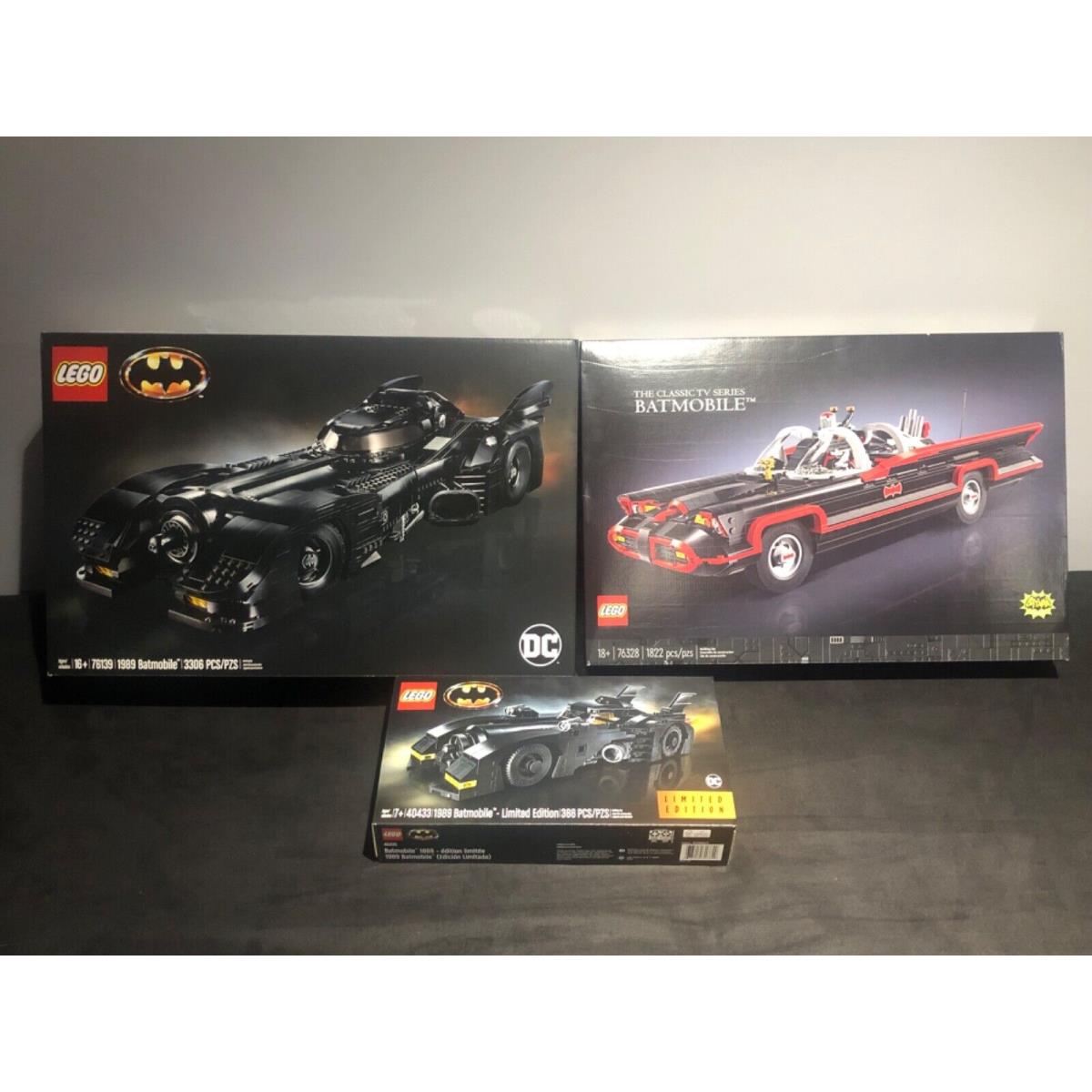 Lego 5 Sets Batmobile 76139 Batmobile 40433 Batmobile 76328 + More