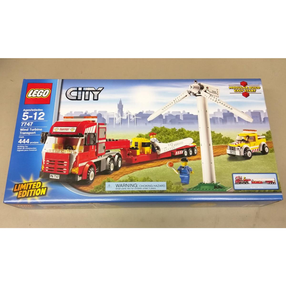 Lego City 7747 Wind Turbine Transport Semi Truck Flat Bed Windmill Town