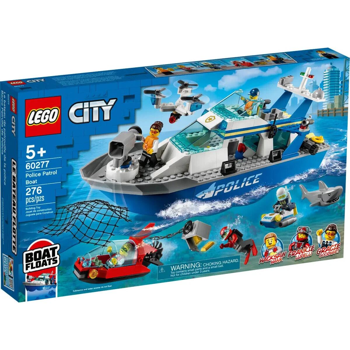 Lego Police Patrol Boat 60277 Town Minifigure Building Set