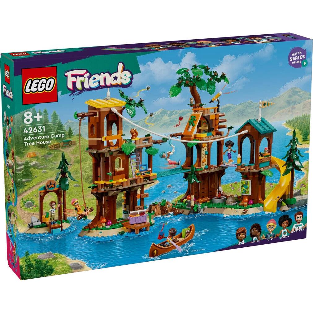 Lego Friends Adventure Camp Tree House 42631 Building Toy Set 5 Dolls 5 Animal