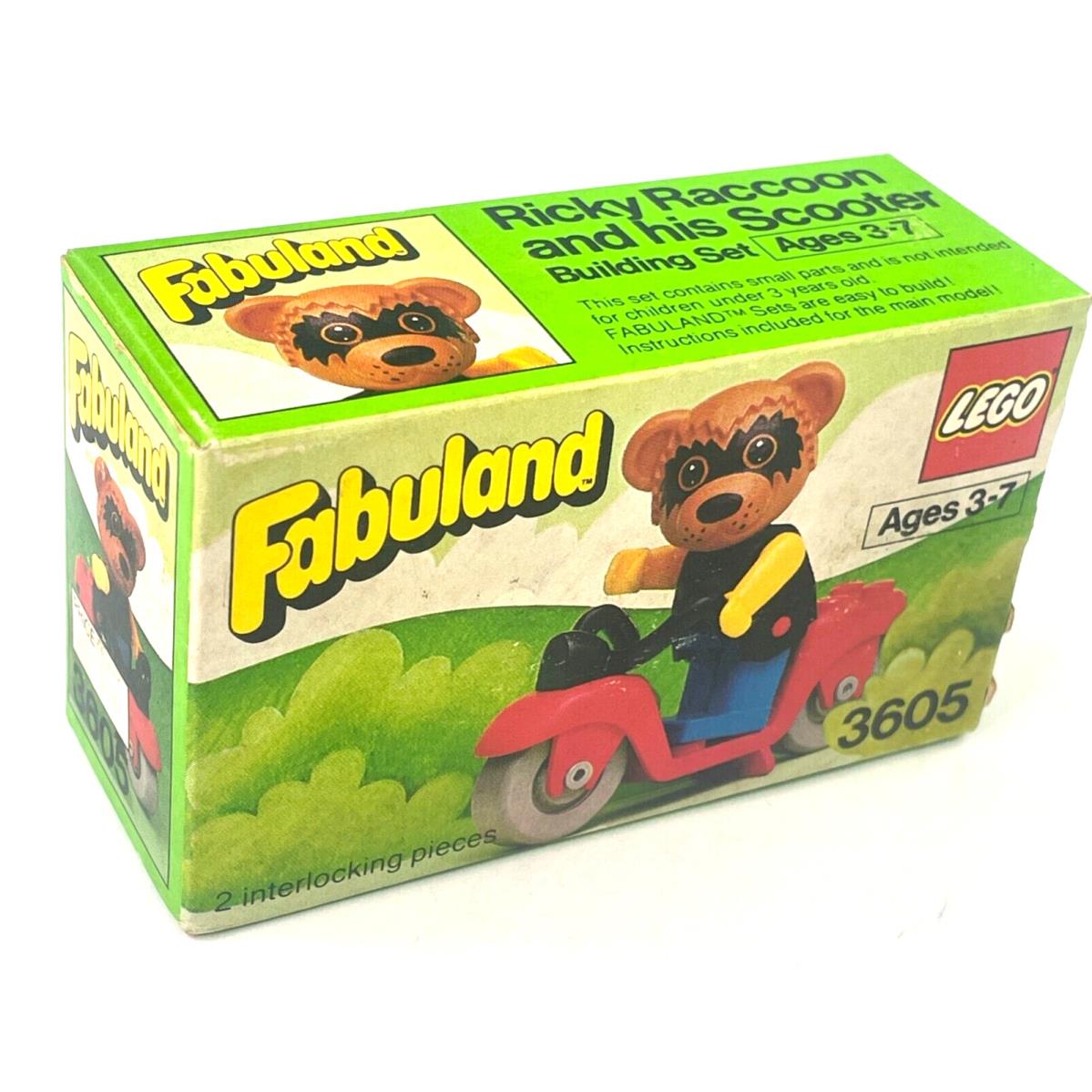 Vintage Lego Fabuland 3605 Ricky Raccoon His Scooter Set 70s