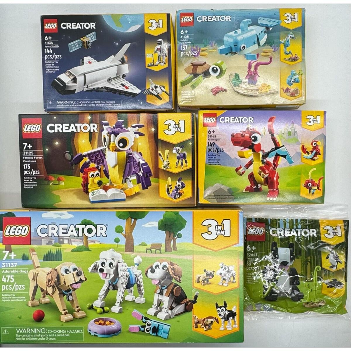 6PC Lego Creator Building Toy 3 In 1 Set